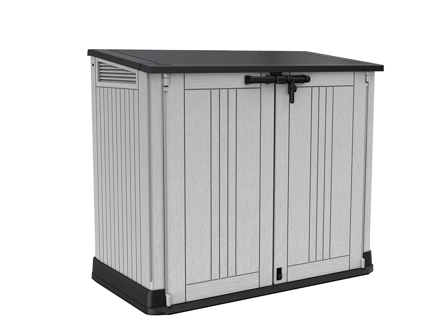 Store-It-Out Prime 4.3 x 3.7 ft. Outdoor Resin Storage Shed with Easy Lift Hinges, Perfect for Yard Tools, Pool Toys and Garden Accessories, Grey