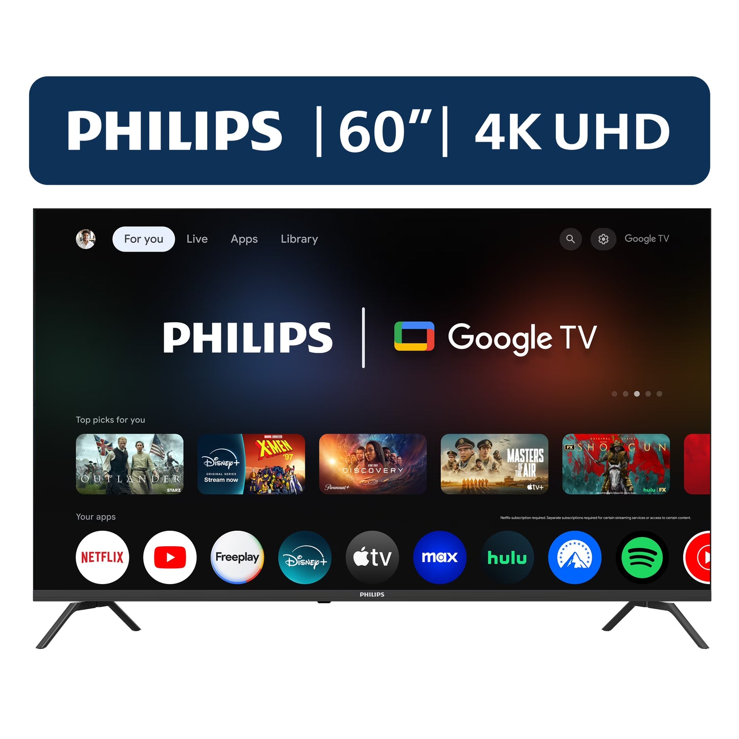 60�� Class 4K Ultra HD (2160p) Google Smart LED TV (60PUL7555/F7)