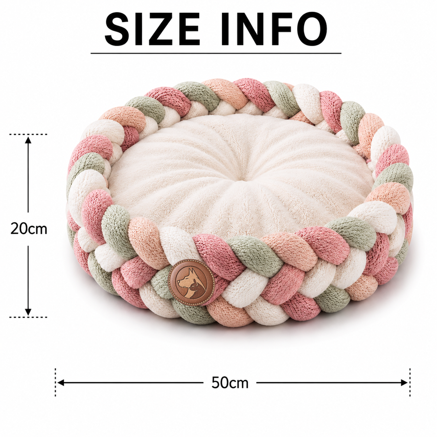 Handwoven Braided Calming Pet Bed Round Plush Nest