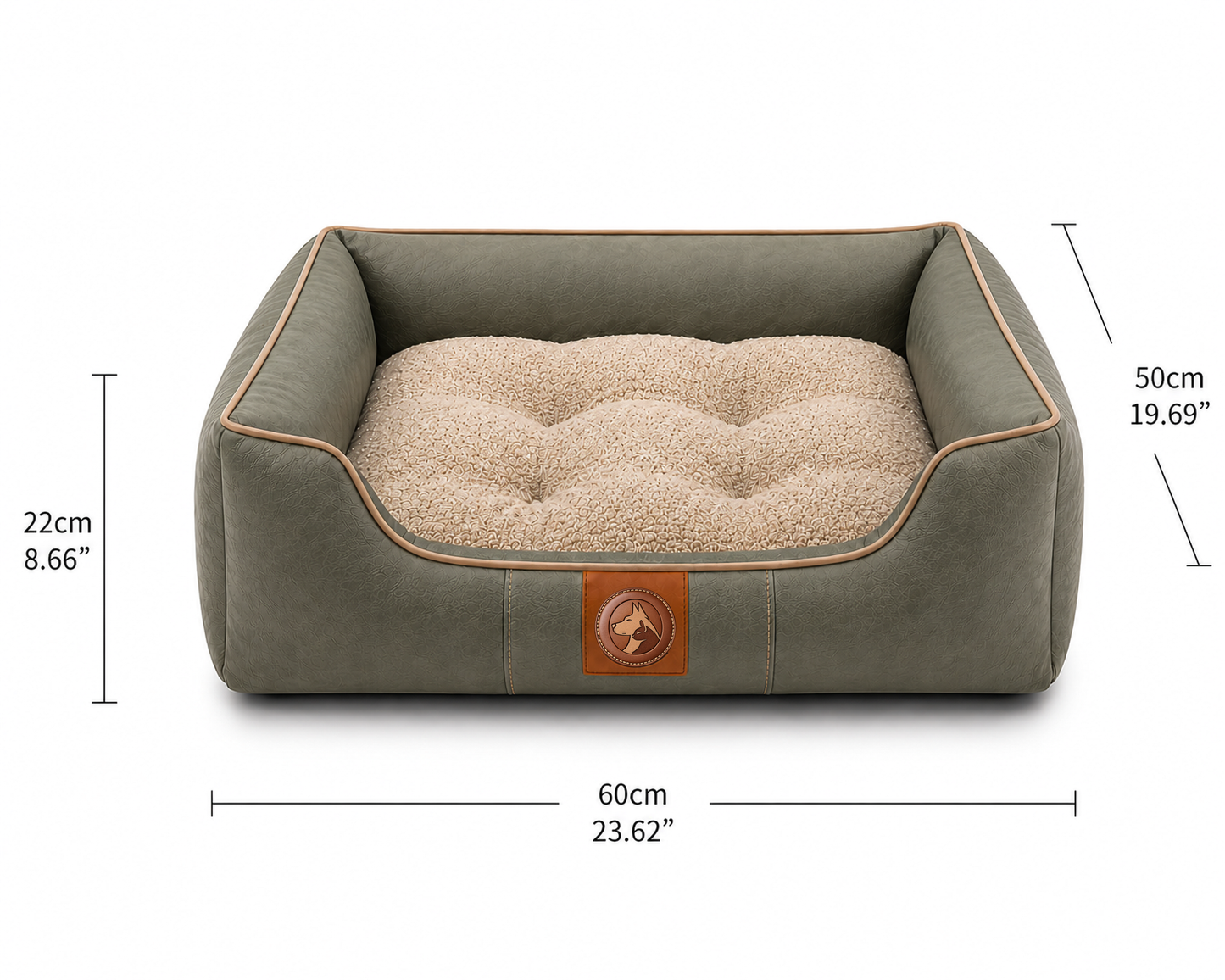 Orthopedic Pet Sofa Bed with Plush Bolster Support
