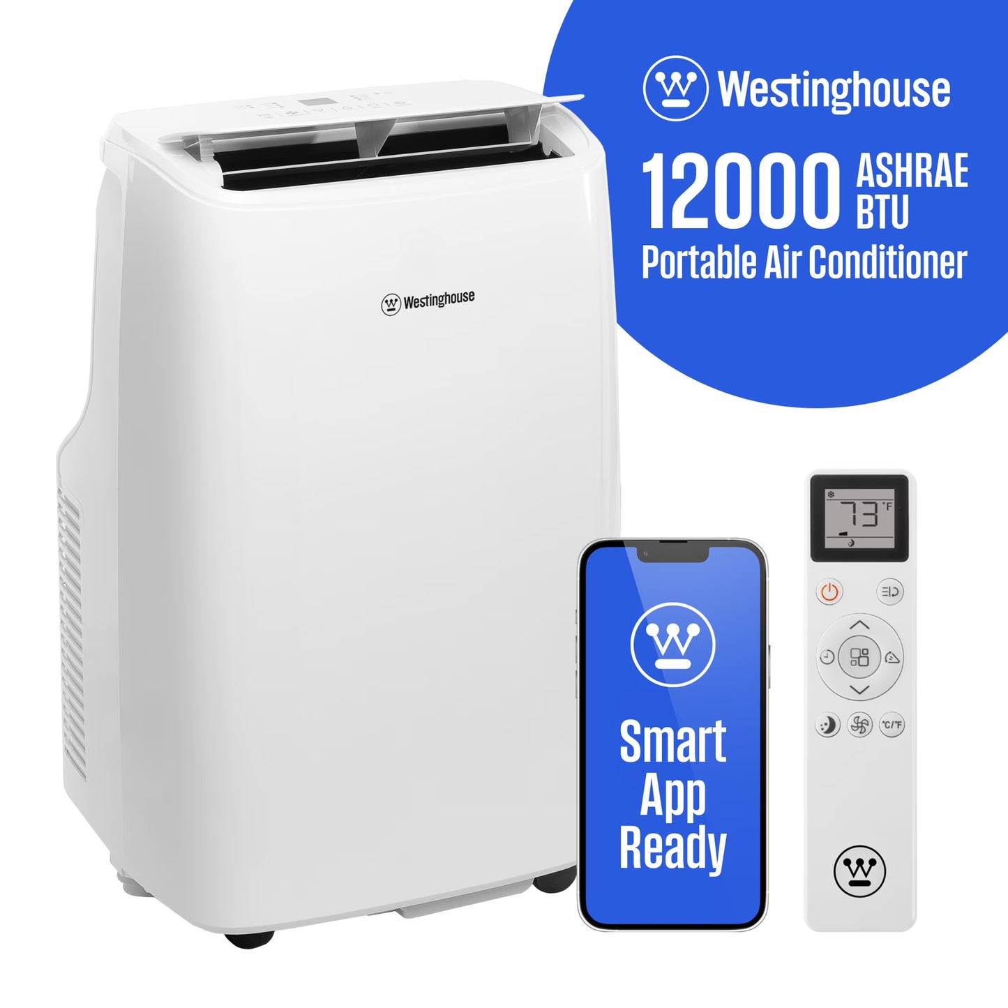 12,000 BTU Portable Air Conditioner Dehumidifier with Remote Smart App, up to 550 Sq Ft(12,000 BTU with Smart App)