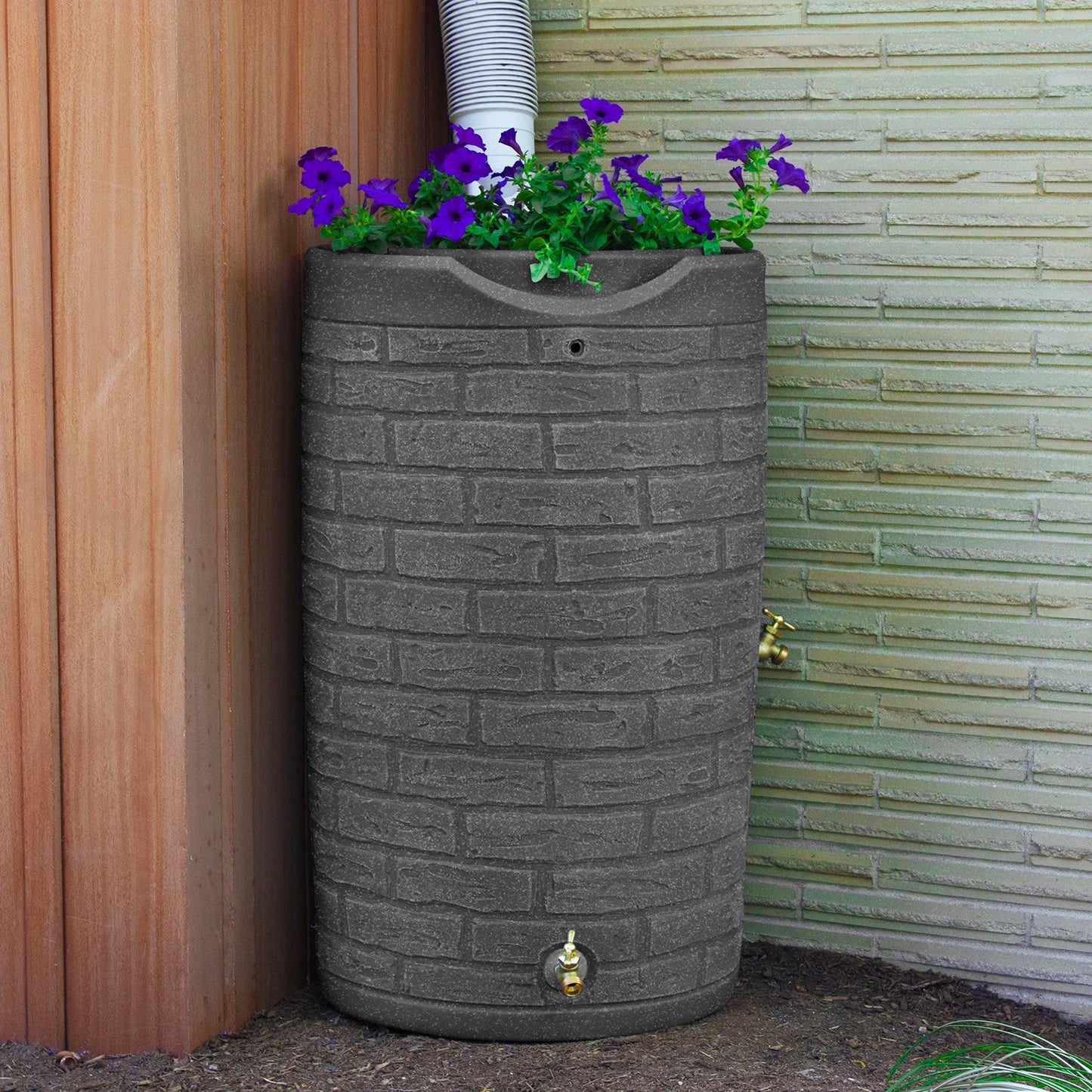 IMP-D50-DAR Impressions Downton Rain Saver Rain Barrel, 50 Gallon, Dark Granite(Dark Granite)