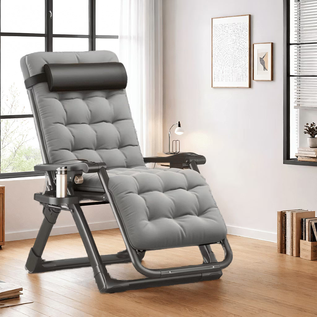 Zero Gravity Chair, Outdoor Foldable Padded Lounge Chair Recliner with Side Table, 353lbs Lounge Chair Sleep Relaxing, Winner