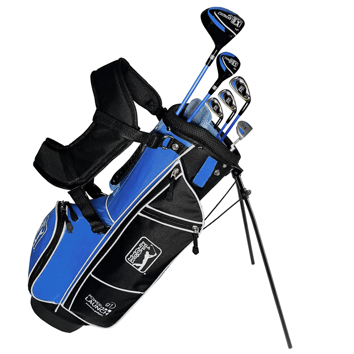 Right-Handed 10 Piece Kids Golf Club Stand Bag Set; Player Height 4'8 5'2", Ages 8-12(Right-Handed/10/Blue)