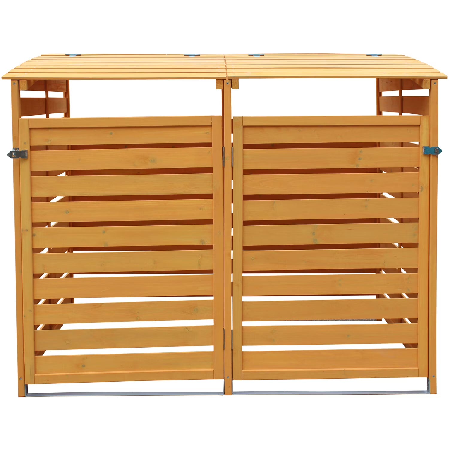 Outdoor 4.9 ft. x 4 ft. Wooden Trash Bin and Recyclables Storage Shed HANWS0103-NAT