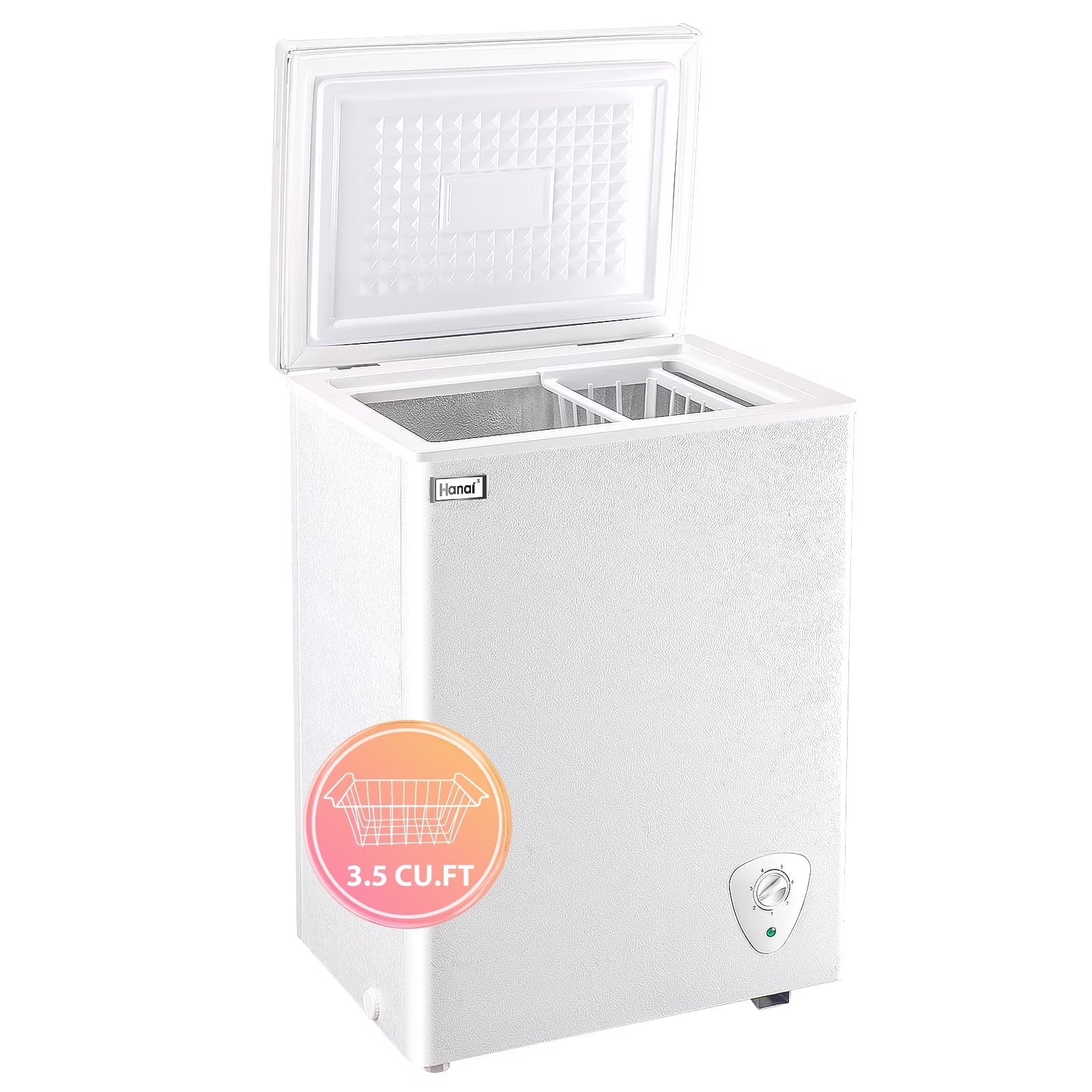 Chest Freezer 3.5 Cu Ft,Small Chest Freezer,Upright Single Door Refrigerator,White