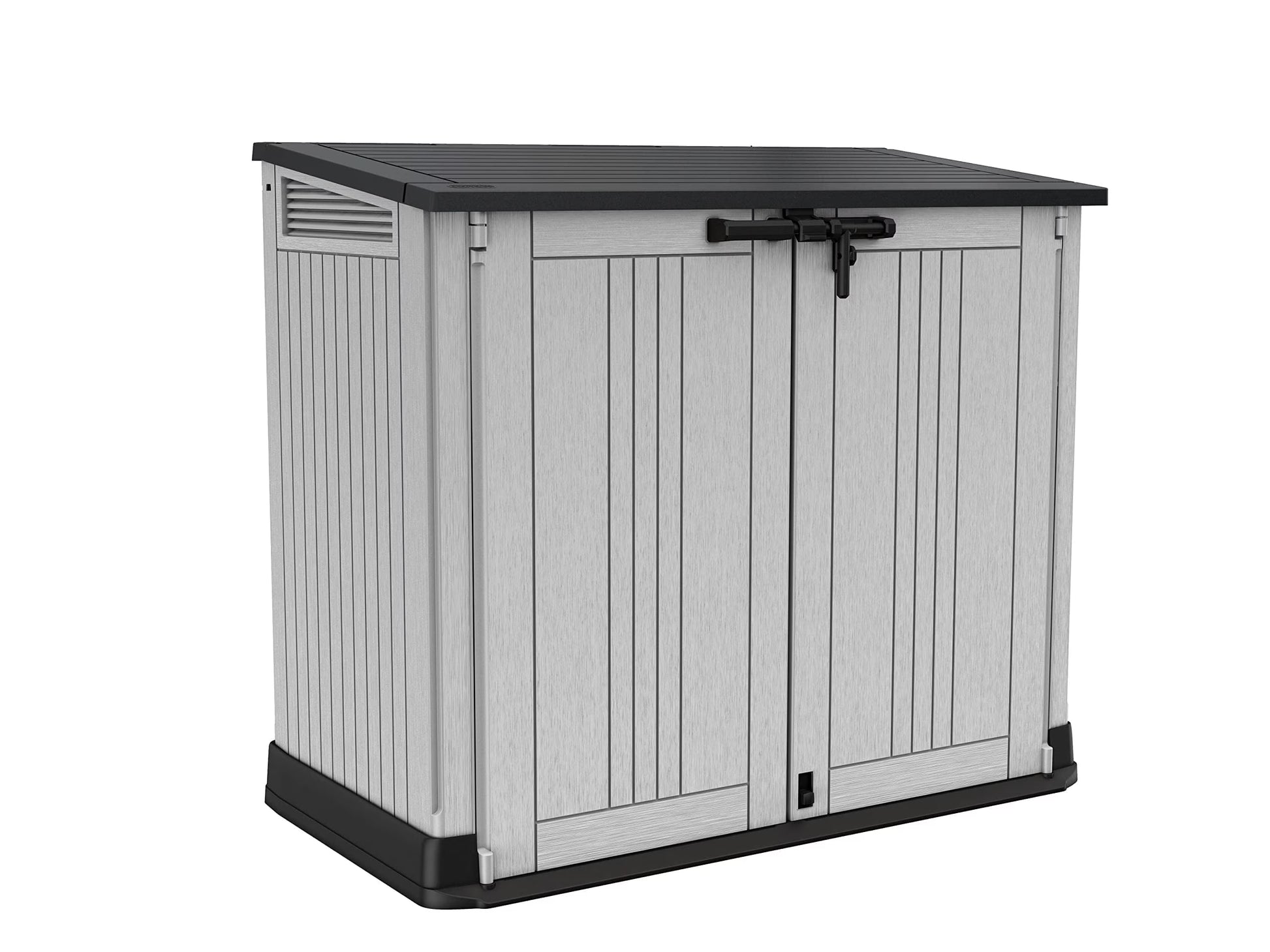 Store-It-Out Prime 4.3 x 3.7 ft. Outdoor Resin Storage Shed with Easy Lift Hinges, Perfect for Yard Tools, Pool Toys and Garden Accessories, Grey
