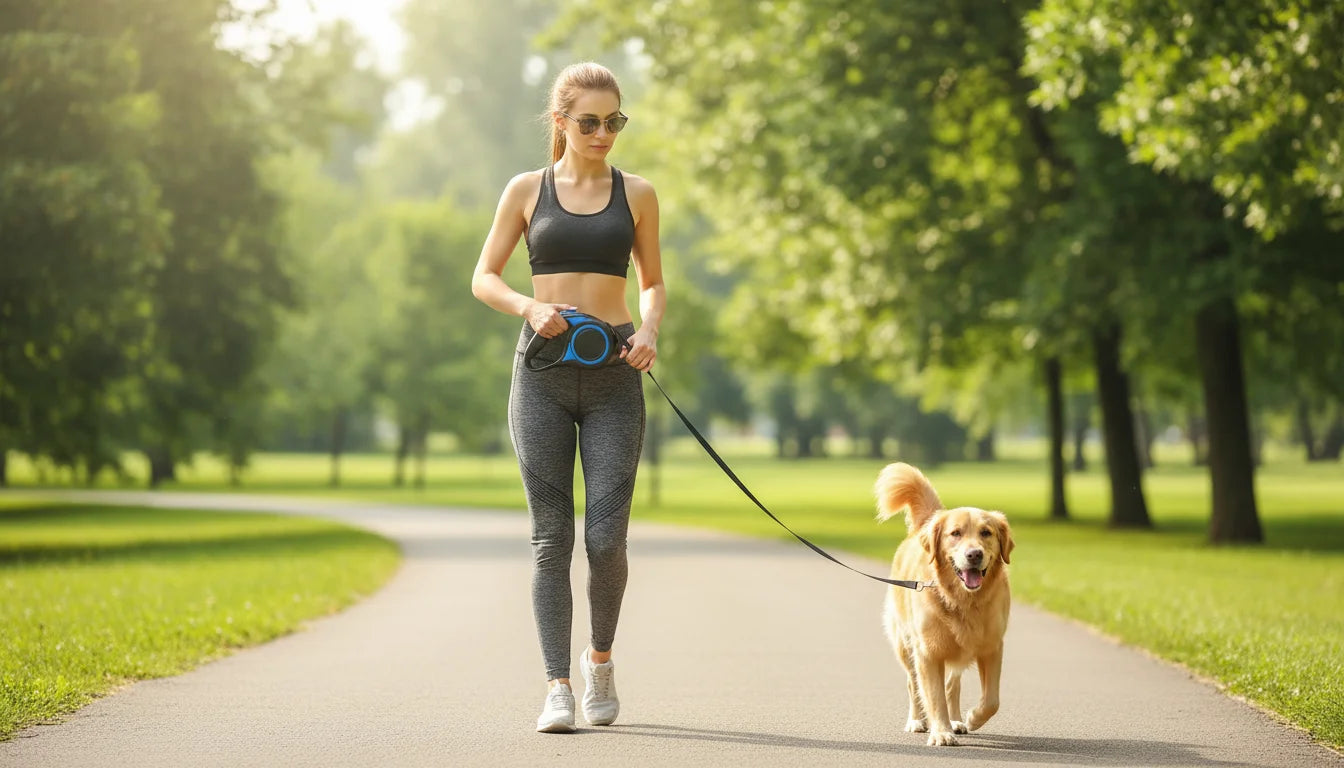 A-woman-in-athletic-wear-walks-her-golden-retriever-on-a-leash-through-a-park.png