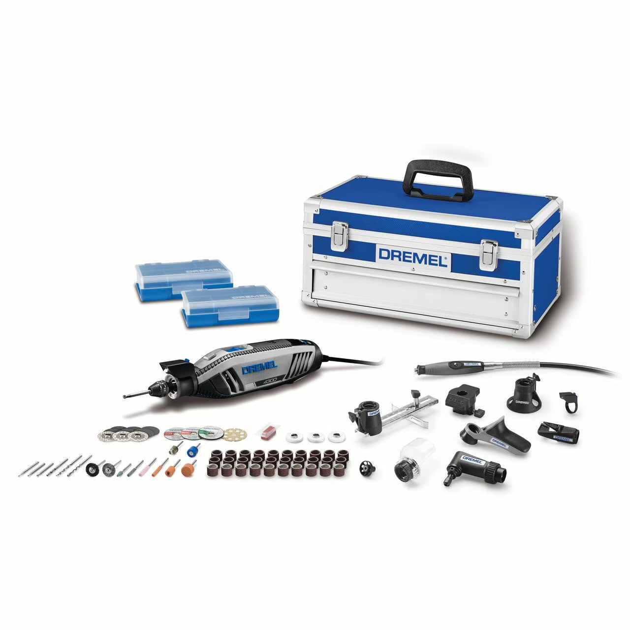 4300-9/64 Platinum Edition Corded Rotary Tool, Variable Speed with 9 Tool Attachments, 64 Accessories, Storage Organizers Tool Case, 1.8A/120V