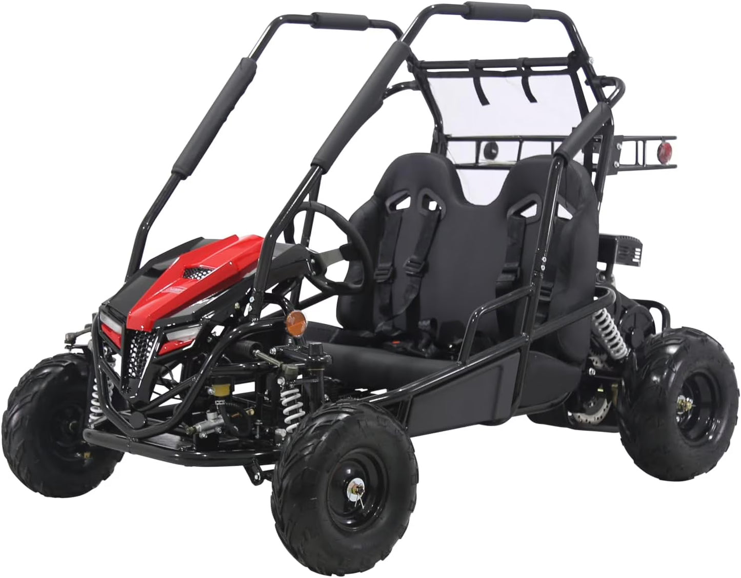 GK200 196cc Gas Powered Go-Kart, Two-Seater Off-Road Vehicle Up to 23 MPH, Rugged Suspension, Pull-Start Engine, Ages 13+, Red(2/GK200)
