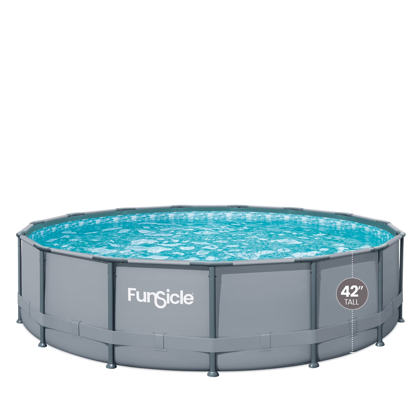 15ft Oasis Round Above Ground Metal Frame Swimming Pool, Includes SkimmerPlus Pump, Age 6 up(Pool Only)