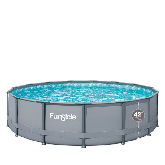 15ft Oasis Round Above Ground Metal Frame Swimming Pool, Includes SkimmerPlus Pump, Age 6 up(Pool Only)