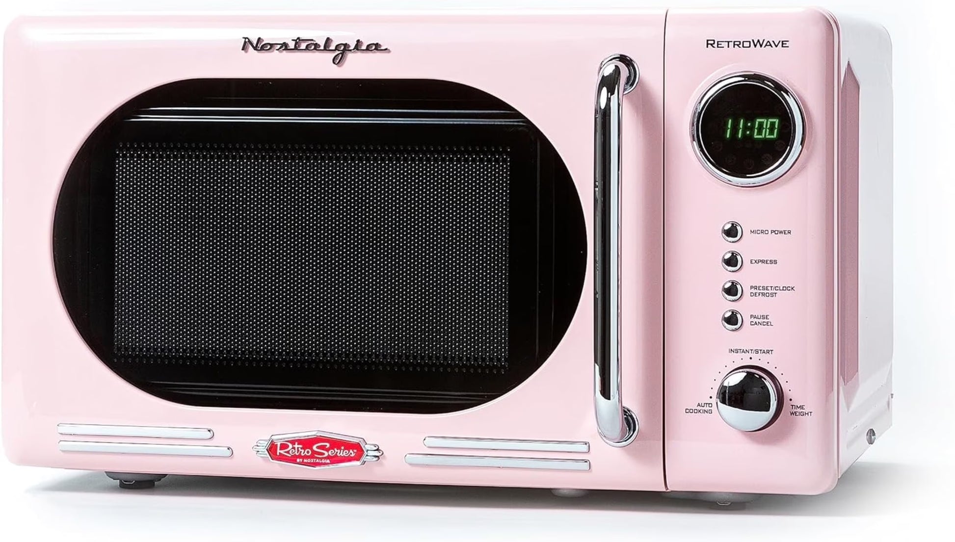 Retro Microwave for Countertop 0.7 cu ft Vintage Microwave, Pink(Pink)