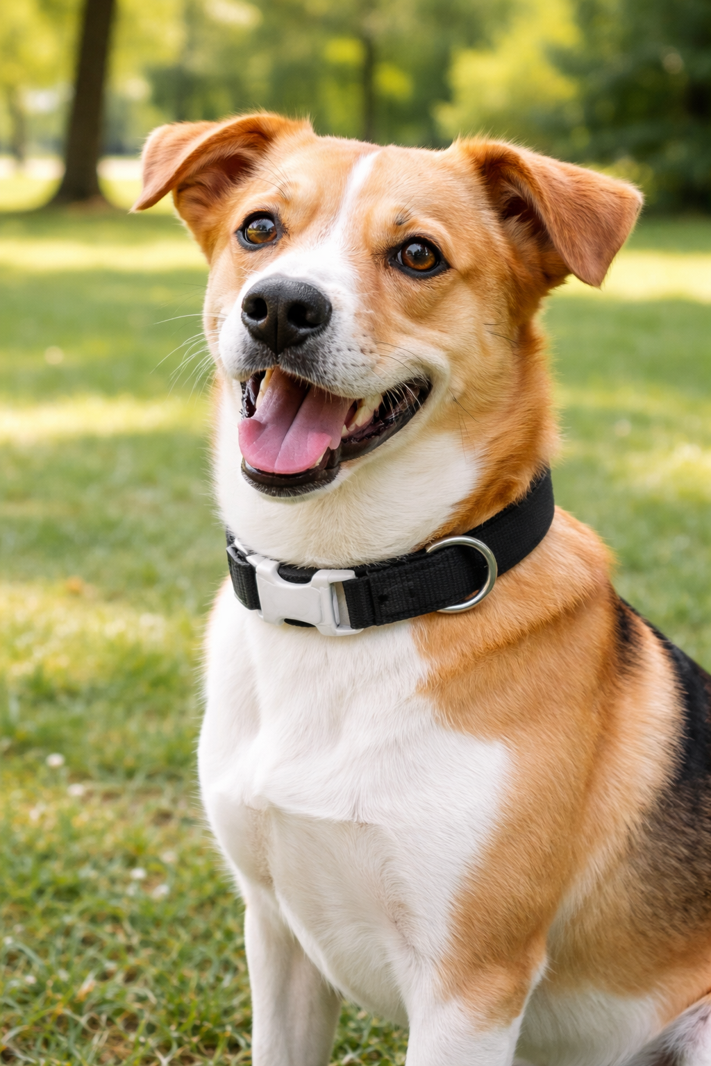 Adjustable Dog Collar – Nylon Collar with Metal Buckle & D-Ring