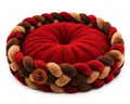 Handcrafted Braided Round Pet Bed Cushion – Multi-Color Knitted Lounger for Dogs & Cats