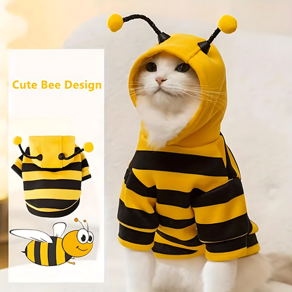 Bee Hoodie Pet Costume – Cozy Winter Dog & Cat Outfit