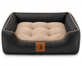 Luxury Faux Leather Orthopedic Dog Bed – Plush Washable Pet Sofa Bed for Dogs & Cats