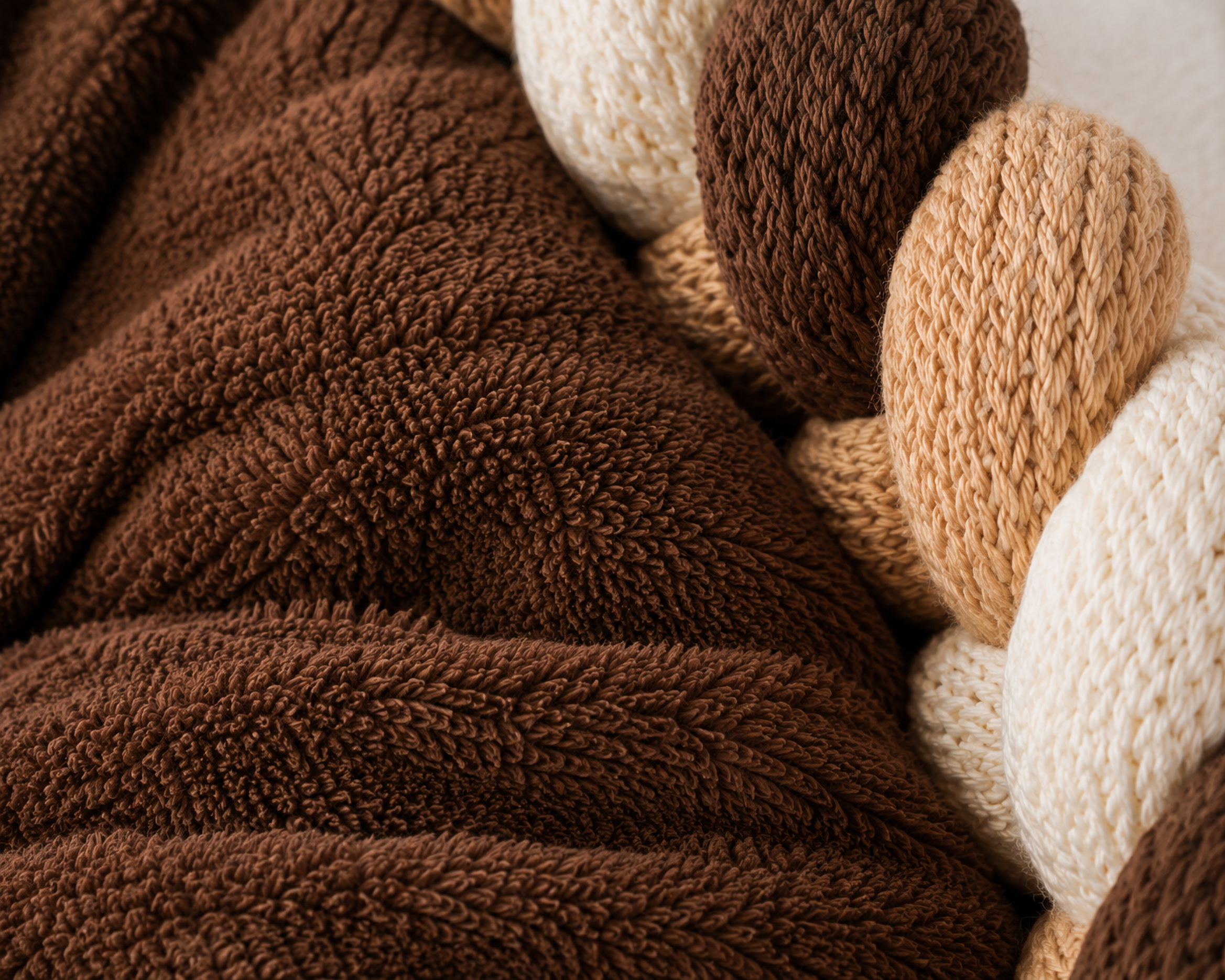 Handcrafted Braided Round Pet Bed Cushion – Soft Knitted Lounger for Dogs & Cats