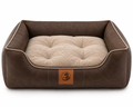 Luxury Orthopedic Faux Leather Dog Bed – Waterproof Raised Pet Sofa Bed with Plush Cushion