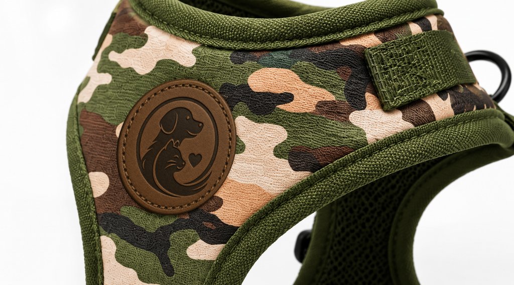 Camouflage Pet Harness Vest – Green & Brown