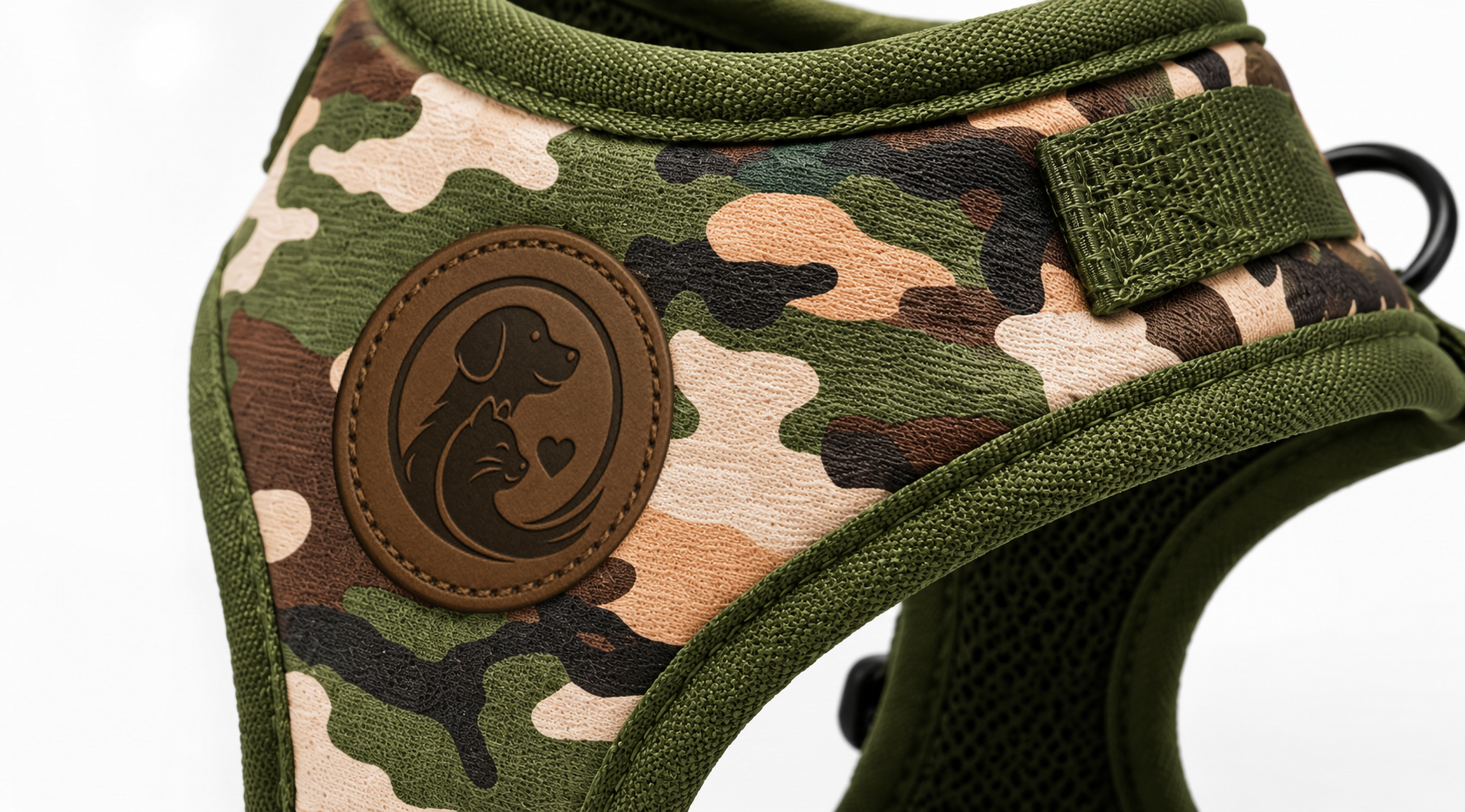 Camouflage Pet Harness Vest – Green & Brown