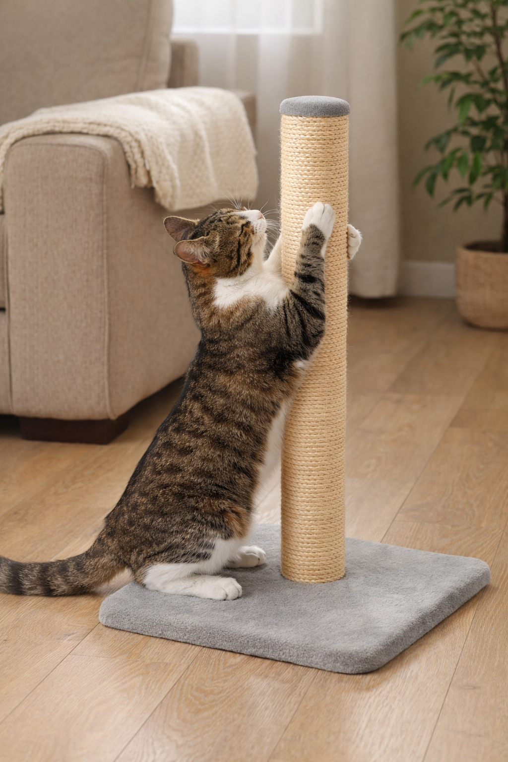 Cat Scratching Post – Sisal Rope Scratcher with Base