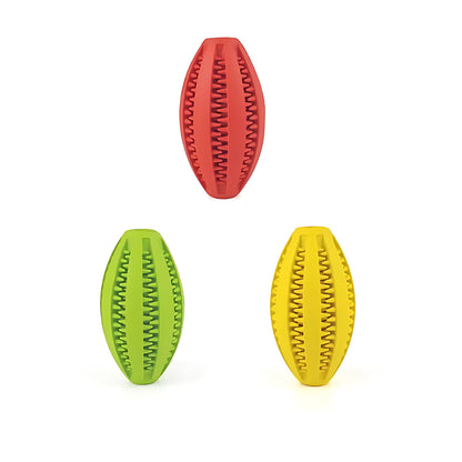 Rugby Ball Dog Chew Toy with Massage Bristles