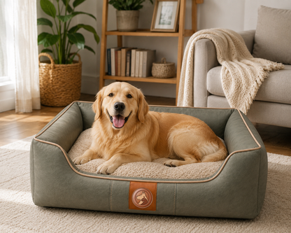 Orthopedic Pet Sofa Bed with Plush Bolster Support