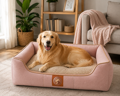Orthopedic Pet Sofa Bed – Plush Cushion & Raised Sides