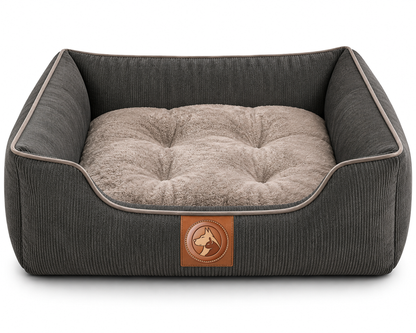 Corduroy Orthopedic Pet Sofa Bed – Plush Raised Sides