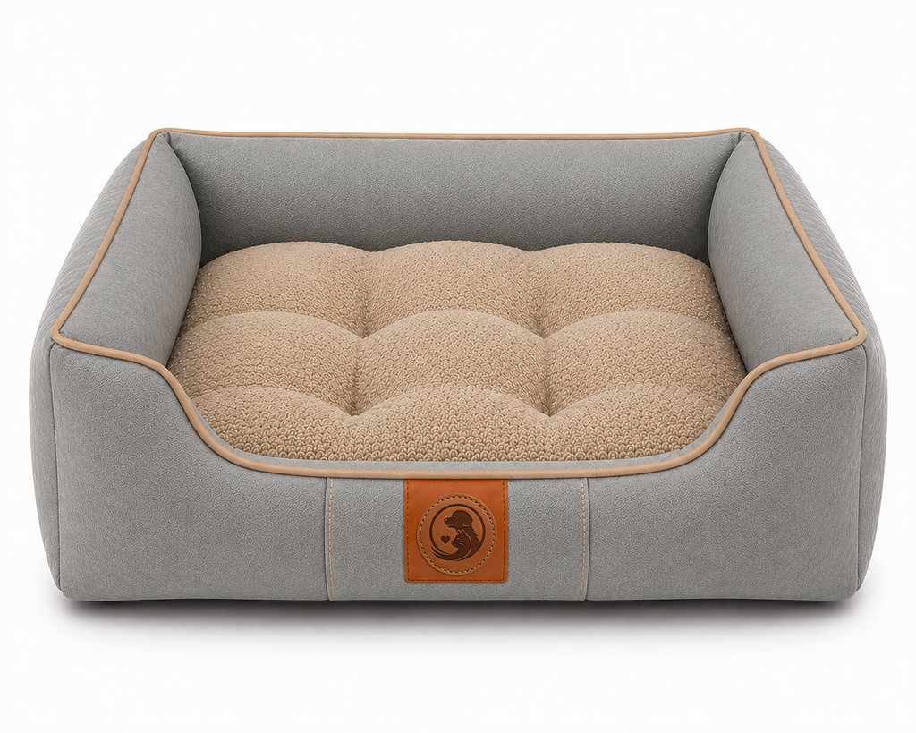 Premium Orthopedic Pet Sofa Bed – Soft Plush Cushion with Supportive Raised Sides