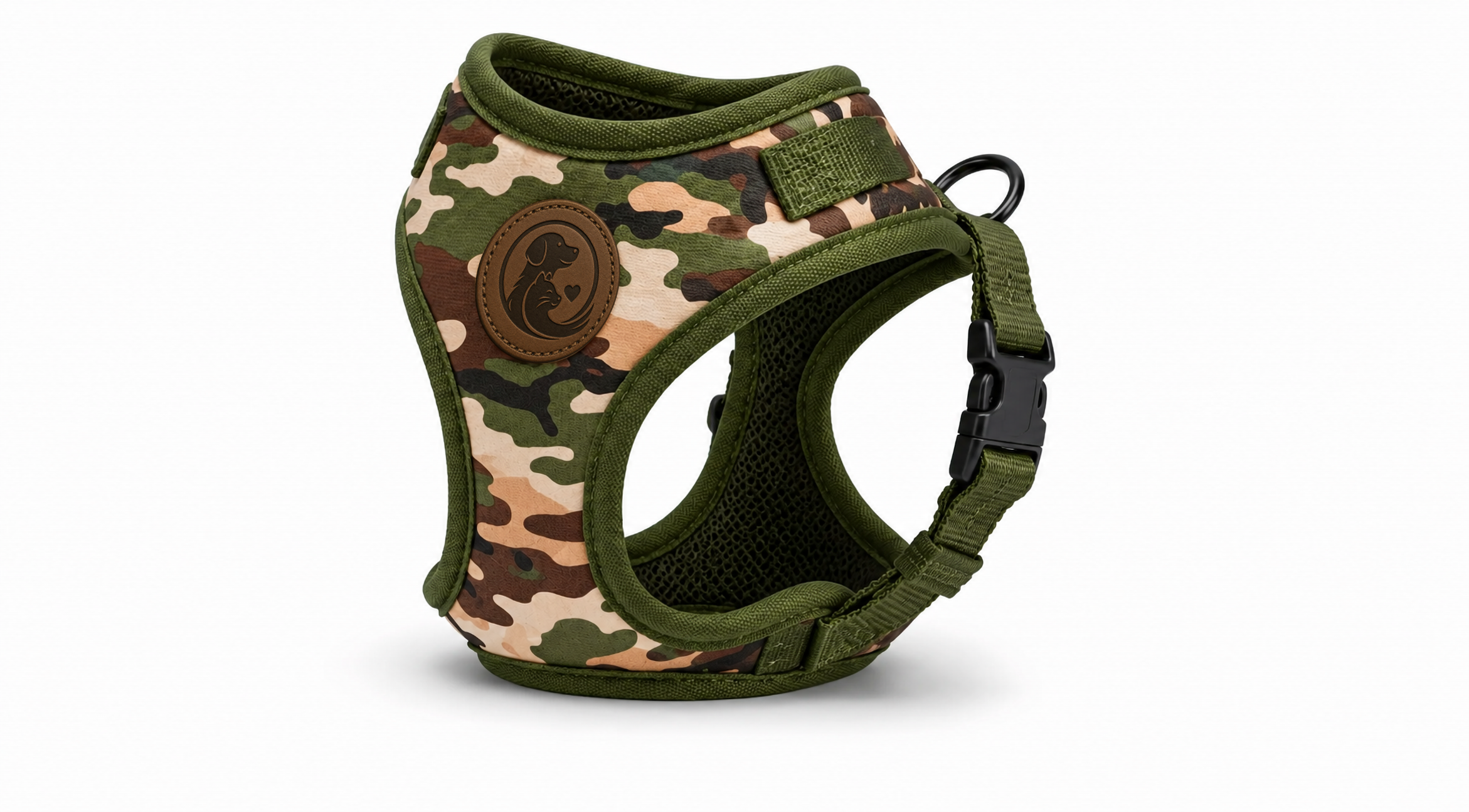 Camouflage Pet Harness Vest – Green & Brown