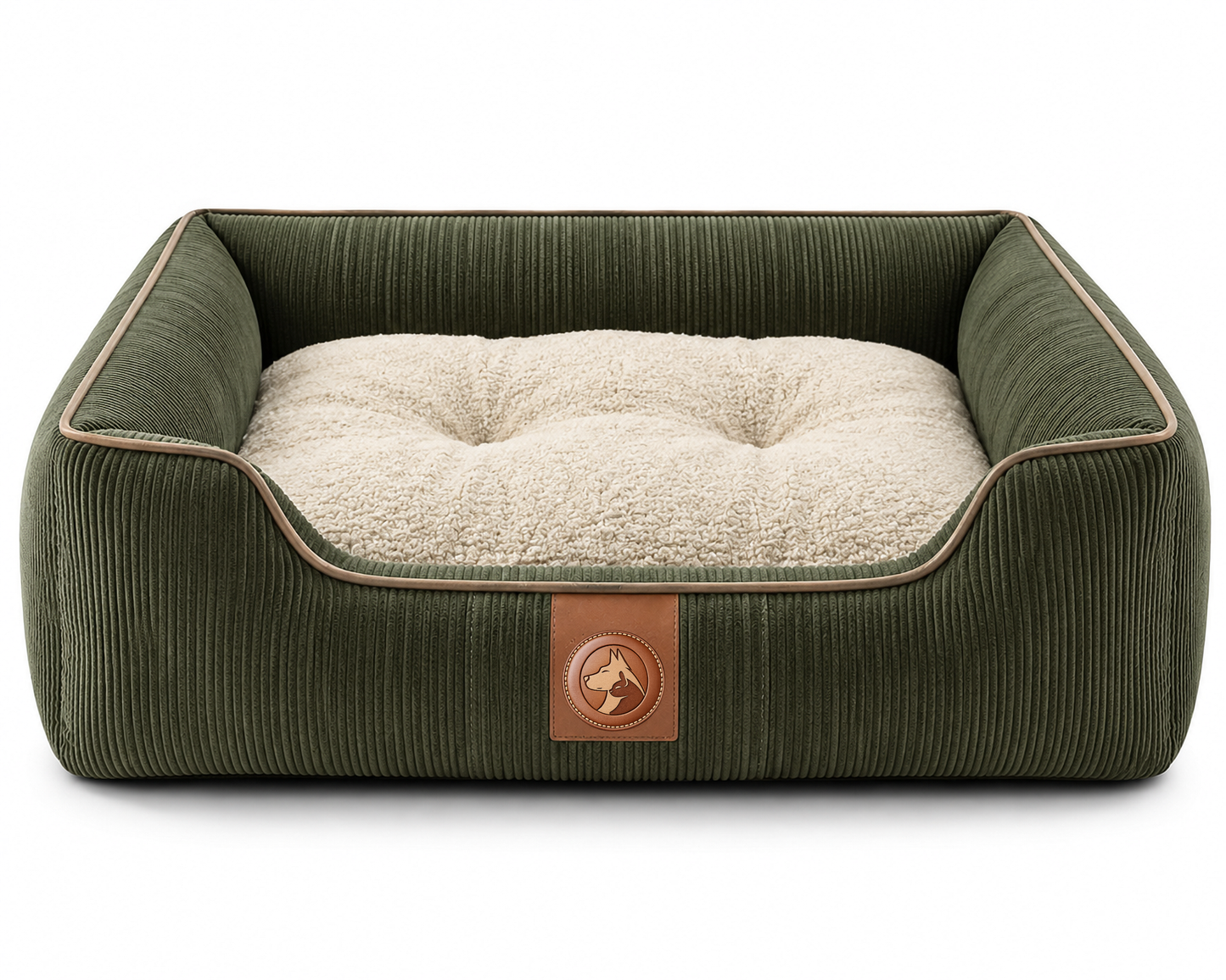 Corduroy Orthopedic Pet Sofa Bed with Plush Bolsters