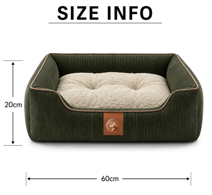 Corduroy Orthopedic Pet Sofa Bed with Plush Bolsters
