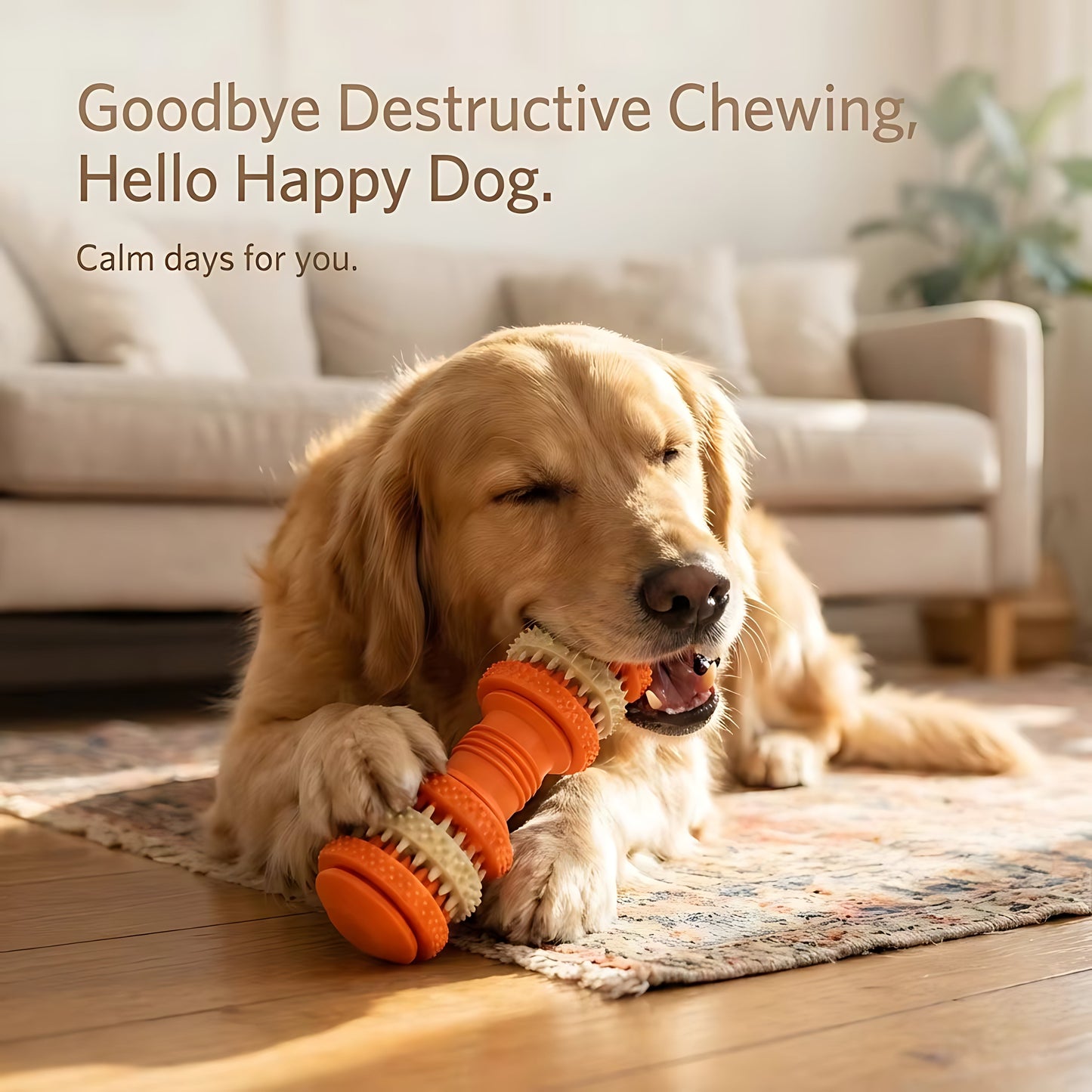 Dog Dental Chew Toy with Textured Cleaning Bristles