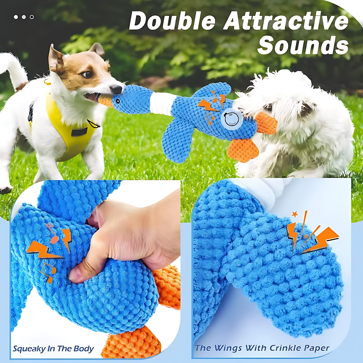 Interactive Plush Dog & Cat Toy – Squeaky Durable Chew Toy