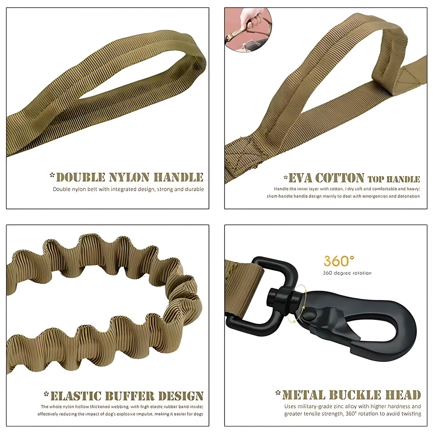 Military Style Dog Collar and Lead Set – Strong Tactical Nylon Leash