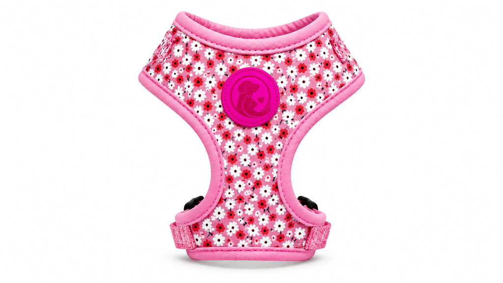 Pink Floral Pet Harness Vest
