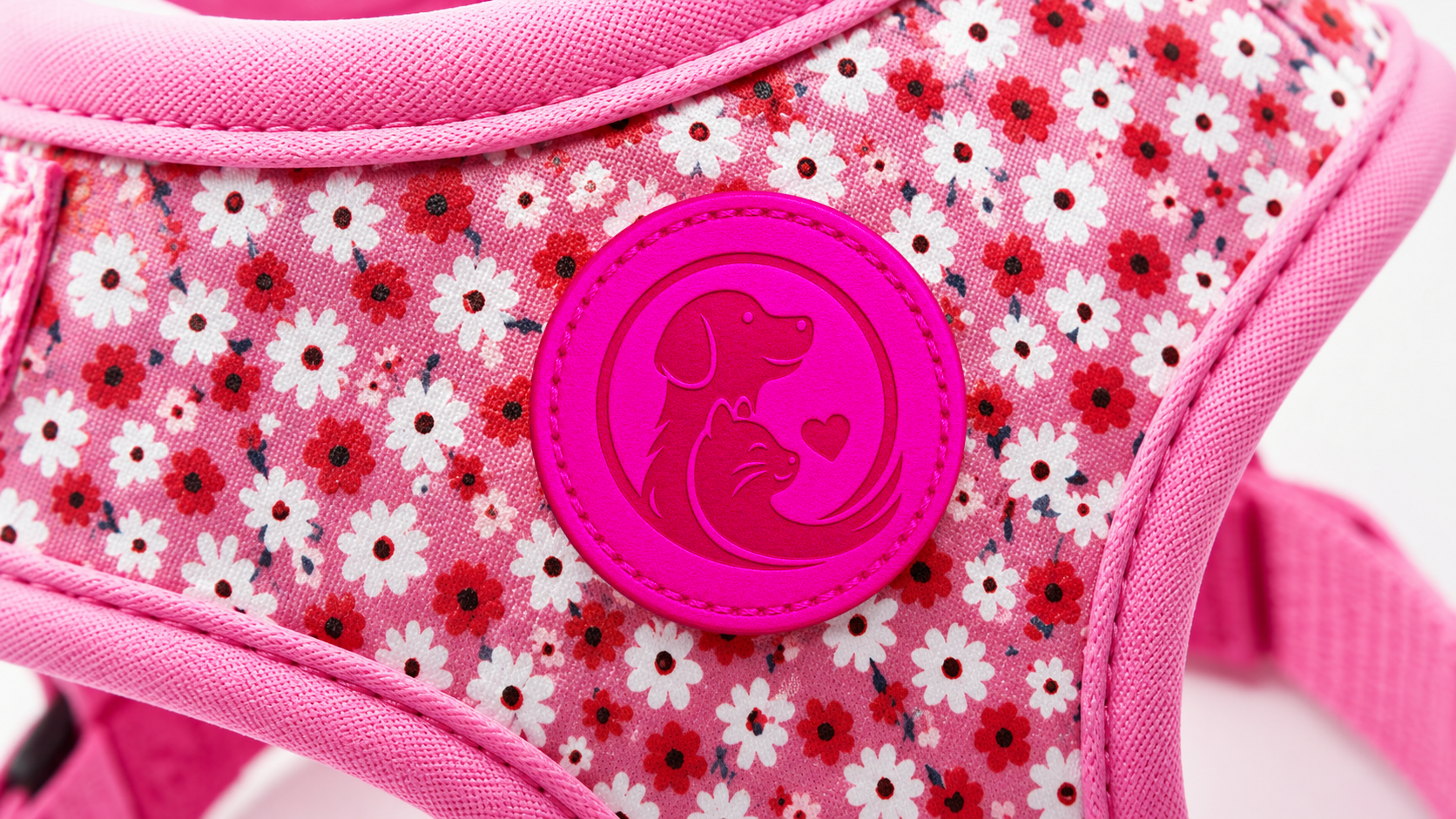 Pink Floral Pet Harness Vest