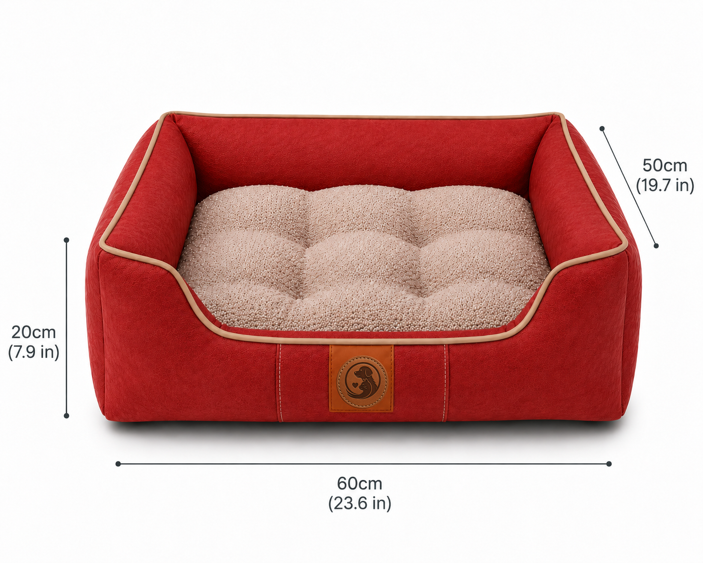 Premium Orthopedic Pet Sofa Bed – Soft Plush Cushion with Raised Supportive Sides