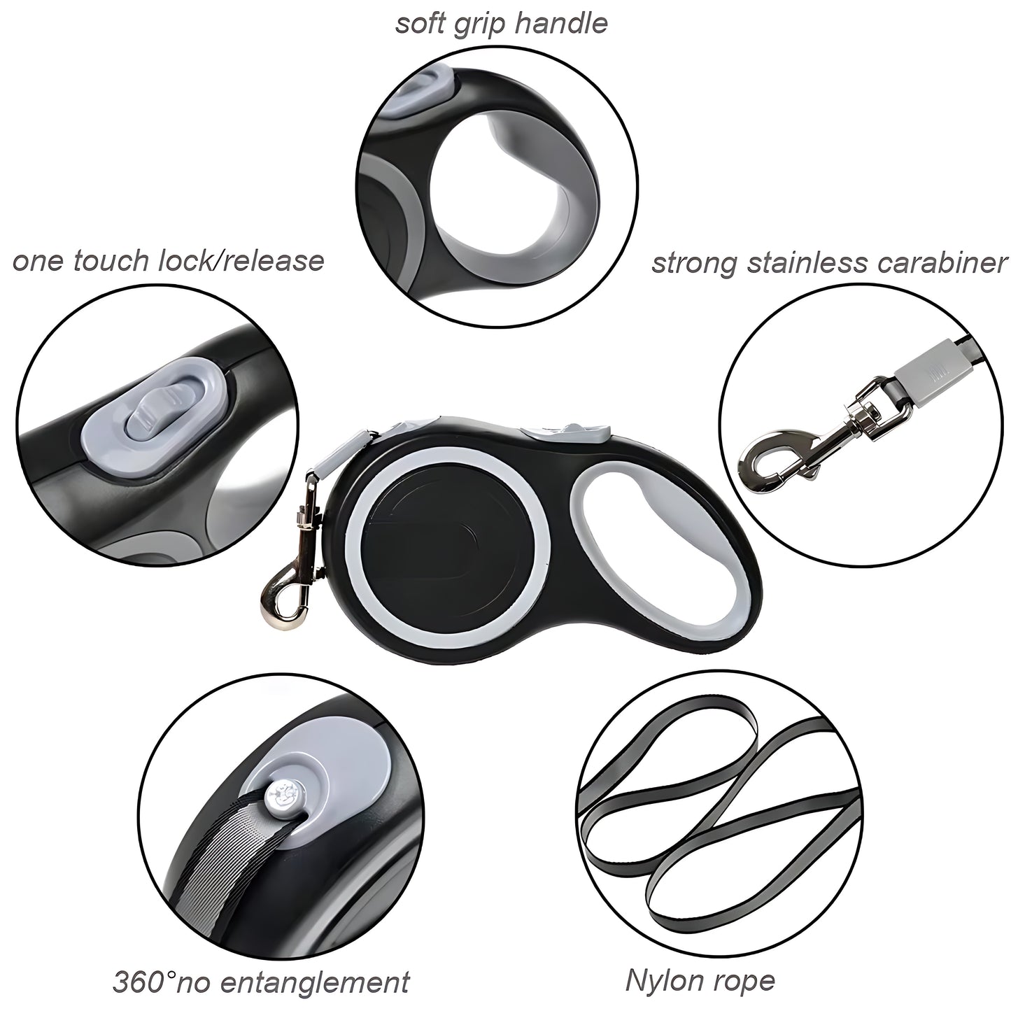 Retractable Dog Walking Lead – Heavy Duty Extendable Leash 5m / 8m