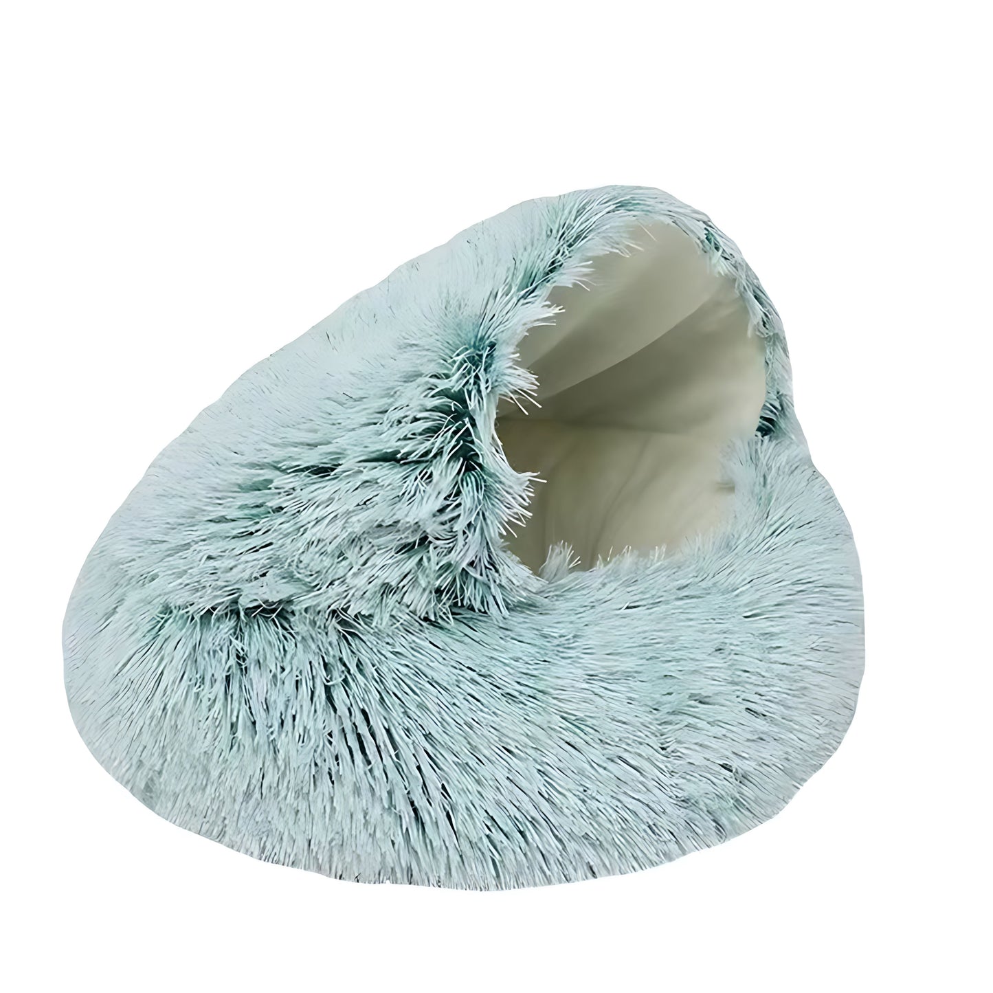 Round Plush Cat & Small Dog Bed – Warm Soft Sleeping Nest with Cover