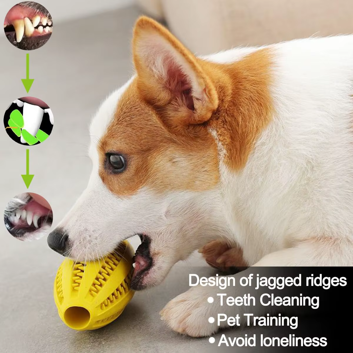Rubber Treat Ball for Dogs – Interactive Chew Toy
