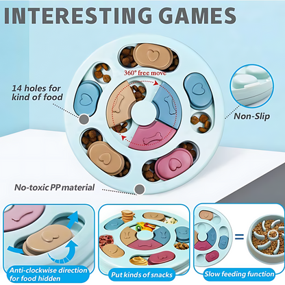 Slow Feeder Dog Puzzle Bowl – Interactive Feeding Toy for Dogs