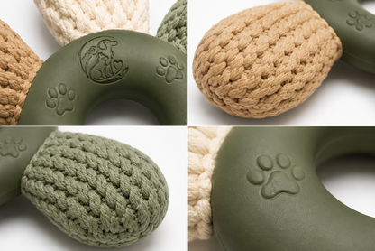 Flower Rope Dog Chew Toy with Rubber Ring