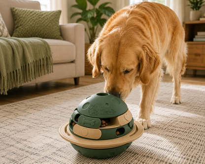 Interactive Dog Treat Puzzle Toy with Rotating Slow Feeder