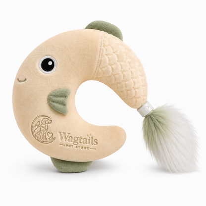 Plush Fish Cat Toy with Fluffy Tail