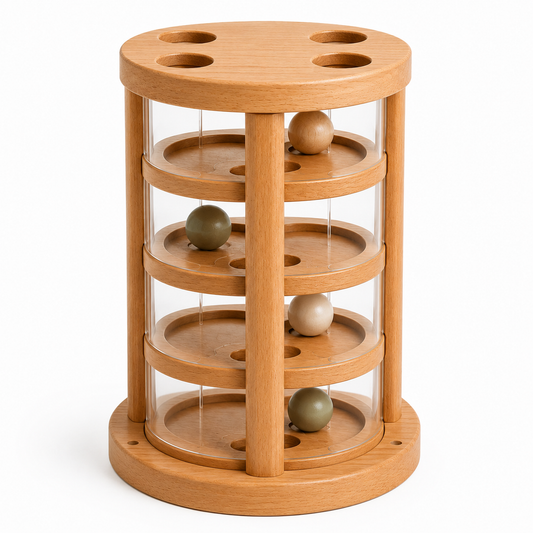 Wooden Interactive Cat Ball Track Tower