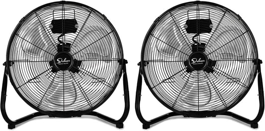 18 inch 3-Speed High Velocity Heavy Duty Metal Industrial Floor Fans Quiet for Home Commercial, Black, 2 Pack(18"-2pack)