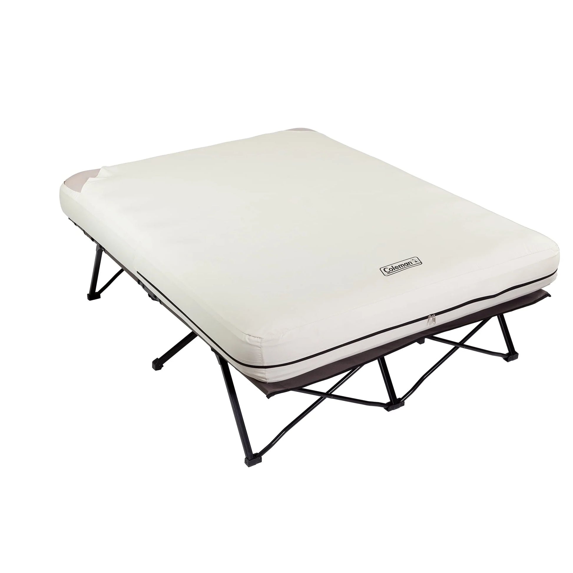 Cot and Thick Queen Air Mattress Combo Side Tables, Pump Included
